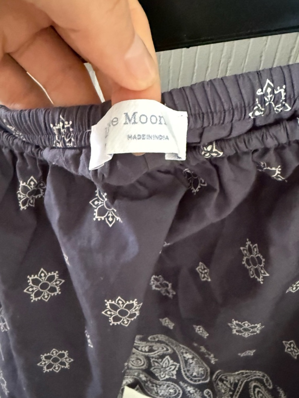Aritzia Navy Mini Skirt with White Bandana Print - Picture 2 of 2